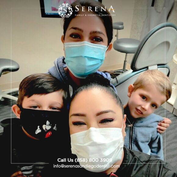 An image featuring Dr. Kurt interacting with patients at Serena Family and Cosmetic Dentistry.