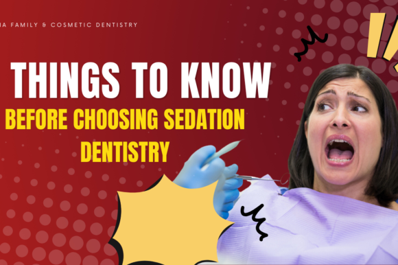 An anxious woman at the dentist's office, representing the topic of choosing sedation dentistry