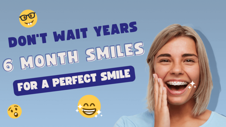 An eye-catching thumbnail featuring a woman with blue Six Month Smiles braces.